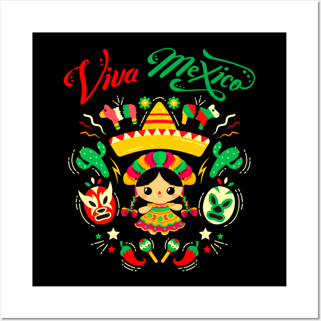 Viva Mexico Mexican Independences Day - I Love Mexico Wall Art by JennyArtist